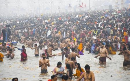 മഹാകുംഭമേള ആരംഭിച്ചു; പുണ്യസ്നാനം നടത്തിയത് 60 ലക്ഷം പേർ