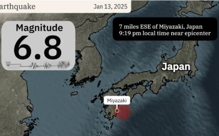 തെക്കുപടിഞ്ഞാറൻ ജപ്പാനിൽ 6.8 തീവ്രത രേഖപ്പെടുത്തിയ ഭൂകമ്പം; തുടർന്ന് സുനാമി മുന്നറിയിപ്പ്