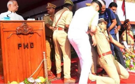 റിപ്പബ്ലിക് ദിന പരേഡിനിടെ തിരുവനന്തപുരം സിറ്റി പോലീസ് കമ്മീഷണർ തളർന്നുവീണു