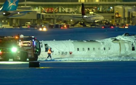 കാനഡയില്‍ വിമാനം ലാന്‍ഡ് ചെയ്തതിന് പിന്നാലെ തല കീഴായി മറിഞ്ഞു; 17 പേര്‍ക്ക് പരിക്ക്