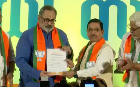 ബിജെപി സംസ്ഥാന അധ്യക്ഷനായി രാജീവ് ചന്ദ്രശേഖര്‍ ചുമതലയേറ്റു