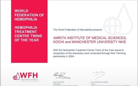 അമൃത ആശുപത്രിക്ക് അന്താരാഷ്ട്ര അംഗീകാരം