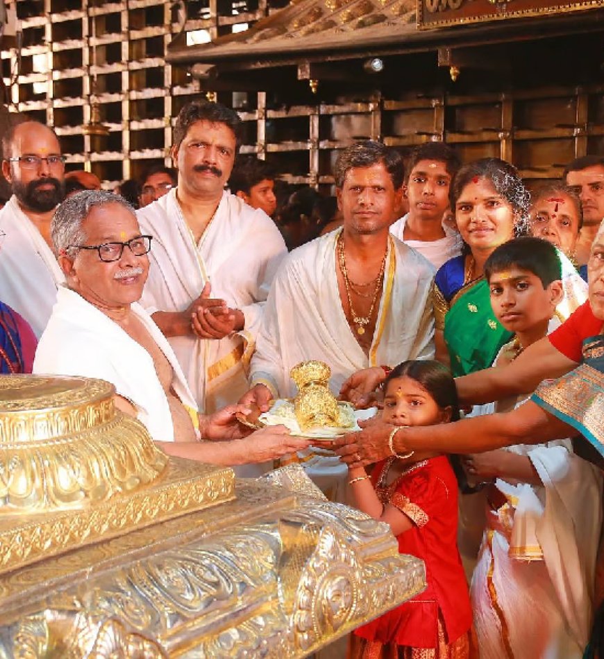 ഗുരുവായൂരപ്പന് വഴിപാടായി 36 പവന്‍ തൂക്കം വരുന്ന സ്വര്‍ണ കിരീടം സമര്‍പ്പിച്ച് തമിഴ്നാട് സ്വദേശി