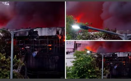 കോഴിക്കോട് നഗരമെങ്ങും കറുത്ത പുക, തീപിടിത്തം നിയന്ത്രണവിധേയമാക്കാനായില്ല