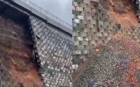 മലപ്പുറം കൂരിയാട് വീണ്ടും ദേശീയപാത പൊളിഞ്ഞു