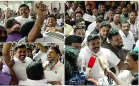 നിലമ്പൂരിൽ യുഡിഎഫ് പ്രവർത്തകർ ആഹ്ളാദ പ്രകടനം തുടങ്ങി