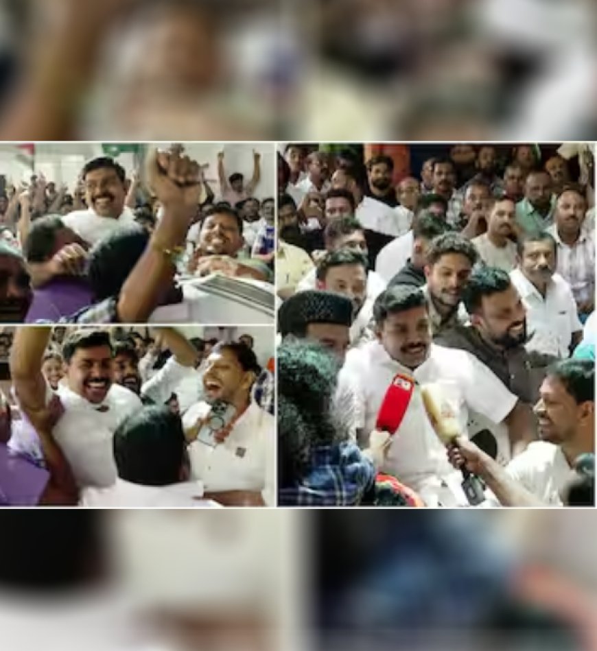 നിലമ്പൂരിൽ യുഡിഎഫ് പ്രവർത്തകർ ആഹ്ളാദ പ്രകടനം തുടങ്ങി