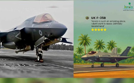 'ഒരിക്കല്‍ വന്നാല്‍ പിന്നെ വിട്ടുപോകാനാകില്ല'; ബ്രിട്ടീഷ് യുദ്ധ വിമാനത്തെ പരസ്യമാക്കി കേരള ടൂറിസം