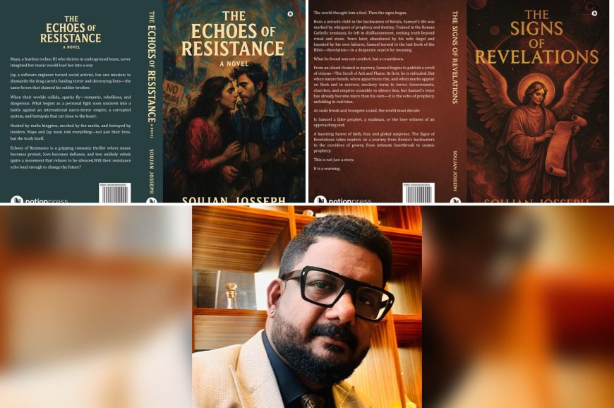 സംവിധായകനും എഴുത്തുകാരനുമായ സോജൻ ജോസഫ് എഴുതിയ രണ്ട് ഇംഗ്ലീഷ് നോവലുകൾ പ്രകാശനം ചെയ്തു