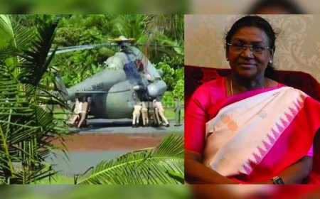 ശബരിമല സന്ദർശനം; ദ്രൗപതി മുർമു സഞ്ചരിച്ച ഹെലികോപ്റ്ററിന്റെ ടയർ താഴ്ന്നുപോയി