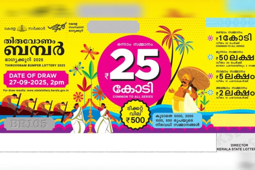 വിറ്റുപോയത് 75 ലക്ഷം ടിക്കറ്റുകള്; തിരുവോണം ബംപര് നറുക്കെടുപ്പ് ഇന്ന്
