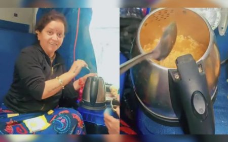 ട്രെയിൻ യാത്രയ്ക്കിടെ കെറ്റിൽ ഉപയോഗിച്ച് പാചകം; സ്ത്രീക്കെതിരെ നടപടി സ്വീകരിക്കുമെന്ന് റെയിൽവേ