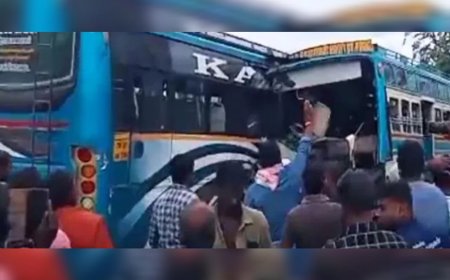 തെങ്കാശിയിൽ സ്വകാര്യ ബസുകൾ കൂട്ടിയിടിച്ച് വൻ അപകടം; ആറുപേര്‍ക്ക് ദാരുണാന്ത്യം