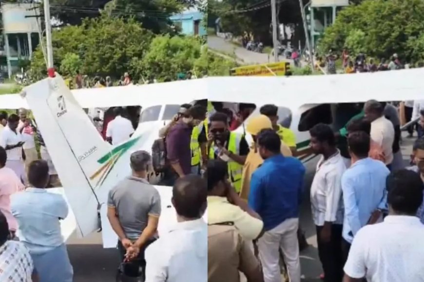 ദേശീയപാതയിൽ പരിശീലന വിമാനം അടിയന്തരമായി ഇറക്കി; യാത്രക്കാർ സുരക്ഷിതം