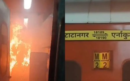 എറണാകുളത്തേക്ക് വരികയായിരുന്ന ട്രെയിനിന് തീപിടിച്ച് യാത്രക്കാരന്‍ മരിച്ചു; രണ്ട് എസി കോച്ചുകൾ കത്തിനശിച്ചു