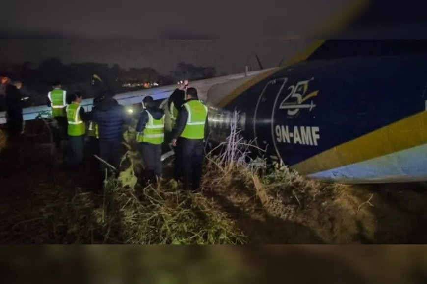 നേപ്പാളിൽ  ലാൻഡ് ചെയ്യുന്നതിനിടെ വിമാനം റണ്‍വേയില്‍ നിന്ന് തെന്നിമാറി