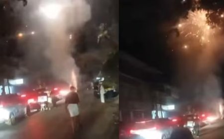 നാദാപുരത്ത് നടുറോഡിൽ പടക്കം പൊട്ടിച്ച് വിവാഹാഘോഷം; മൂന്ന് പേർക്കെതിരെ കേസ്