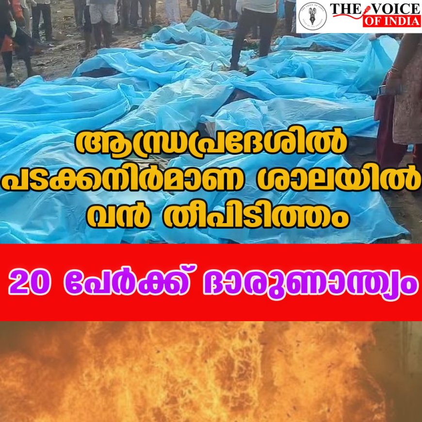 ആന്ധ്രപ്രദേശില്‍ പടക്കനിര്‍മാണ ശാലയില്‍ വന്‍ തീപിടിത്തം;20 പേര്‍ക്ക് ദാരുണാന്ത്യം