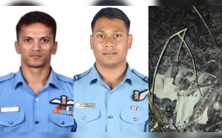 സുഖോയ് യുദ്ധവിമാനം തകർന്ന് രണ്ട് പൈലറ്റുമാർക്ക് വീരമൃത്യു; വിമാനാവശിഷ്ടങ്ങൾ പൂർണ്ണമായി കത്തിയ നിലയിൽ