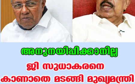 അനുനയിപ്പിക്കാനില്ല ;ജി സുധാകരനെ കാണാതെ മടങ്ങി മുഖ്യമന്ത്രി