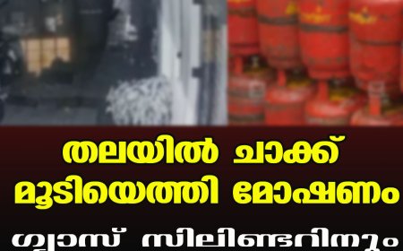 തലയില്‍ ചാക്ക് മൂടിയെത്തി മോഷണം ഗ്യാസ് സിലിണ്ടറിനും രക്ഷയില്ല