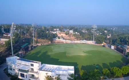 രാത്രികാല മത്സരങ്ങൾക്കായി എൽ.ഇ.ഡി ഫ്ലഡ്‌ലൈറ്റ് സംവിധാനം; അത്യാധുനിക ക്രിക്കറ്റ് സ്റ്റേഡിയം ഒരുങ്ങി