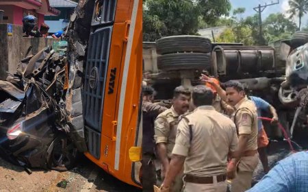 വെഞ്ഞാറമൂട്ടിൽ ടിപ്പർ ലോറി നിയന്ത്രണം വിട്ട് പുറകോട്ട് ഉരുണ്ട് അപകടം; രണ്ട് വിദ്യാർഥികൾക്ക് ദാരുണാന്ത്യം