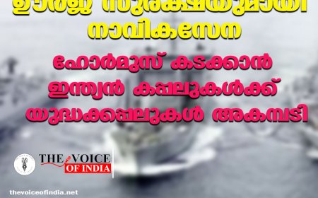 ഓപ്പറേഷന്‍ ഊര്‍ജ സുരക്ഷയുമായി നാവികസേന ;ഹോര്‍മുസ് കടക്കാന്‍ ഇന്ത്യന്‍ കപ്പലുകള്‍ക്ക് യുദ്ധക്കപ്പലുകള്‍ അകമ്പടി
