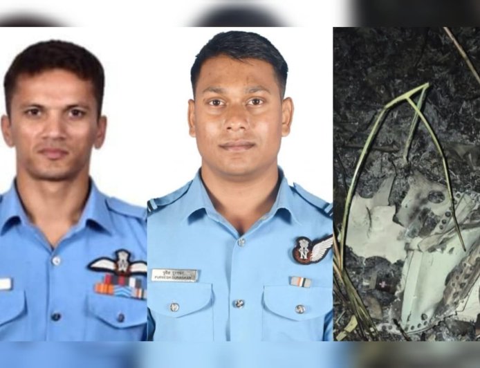 സുഖോയ് യുദ്ധവിമാനം തകർന്ന് രണ്ട് പൈലറ്റുമാർക്ക് വീരമൃത്യു; വിമാനാവശിഷ്ടങ്ങൾ പൂർണ്ണമായി കത്തിയ നിലയിൽ