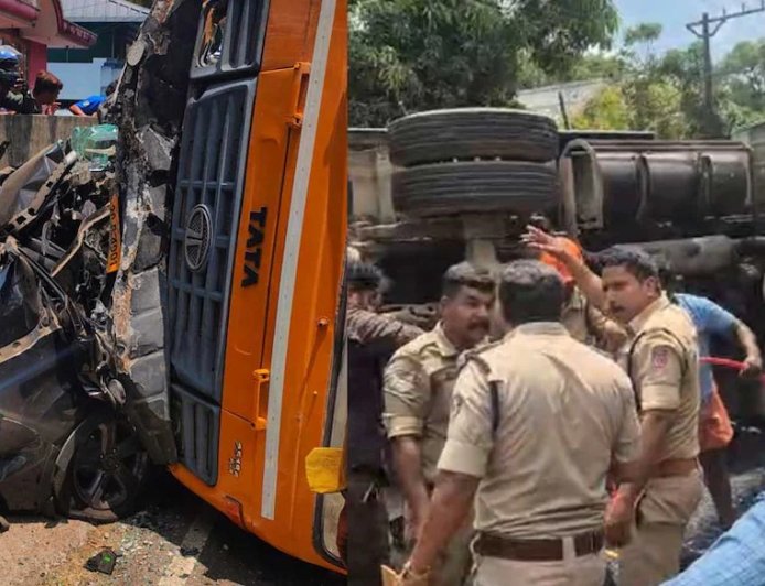 വെഞ്ഞാറമൂട്ടിൽ ടിപ്പർ ലോറി നിയന്ത്രണം വിട്ട് പുറകോട്ട് ഉരുണ്ട് അപകടം; രണ്ട് വിദ്യാർഥികൾക്ക് ദാരുണാന്ത്യം