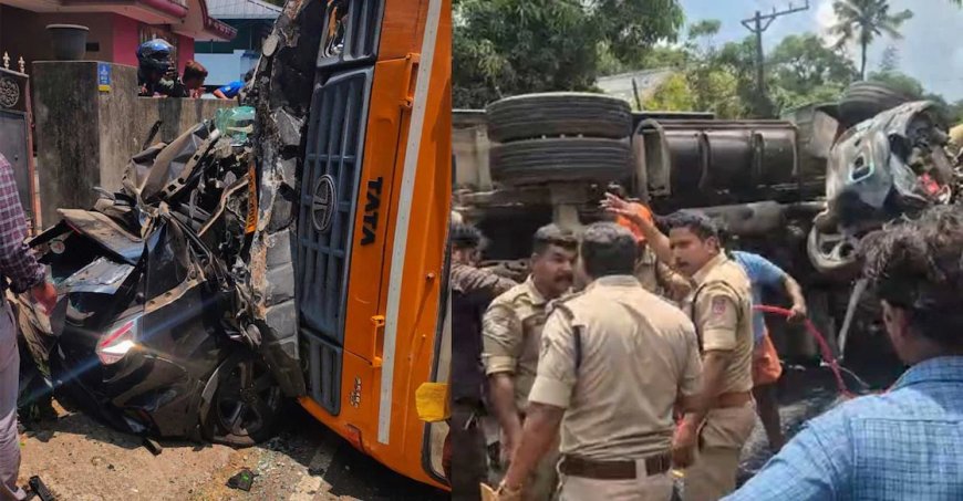 വെഞ്ഞാറമൂട്ടിൽ ടിപ്പർ ലോറി നിയന്ത്രണം വിട്ട് പുറകോട്ട് ഉരുണ്ട് അപകടം; രണ്ട് വിദ്യാർഥികൾക്ക് ദാരുണാന്ത്യം