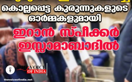 യുഎസ്-ഇറാന്‍ ചര്‍ച്ച ;കൊല്ലപ്പെട്ട കുരുന്നുകളുടെ ഓര്‍മ്മകളുമായി  ഇറാന്‍ സ്പീക്കര്‍ ഇസ്ലാമാബാദില്‍