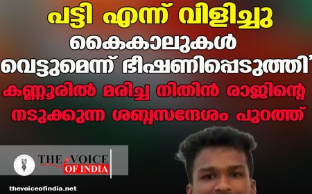 ''എന്നെ പുഴുത്ത പട്ടി എന്ന് വിളിച്ചു; കൈകാലുകള്‍ വെട്ടുമെന്ന് ഭീഷണിപ്പെടുത്തി, കണ്ണൂരില്‍ മരിച്ച നിതിന്‍ രാജിന്റെ  നടുക്കുന്ന ശബ്ദസന്ദേശം പുറത്ത്