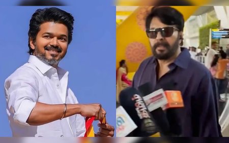 'ഒന്നുമേ തെരിയാത്, ആളെ വിടുങ്കോ'; വിജയ്‌യുടെ രാഷ്ട്രീയ പ്രവേശനത്തെക്കുറിച്ചുള്ള ചോദ്യത്തിന് മമ്മൂട്ടിയുടെ മാസ് മറുപടി
