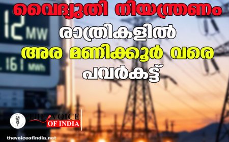 സംസ്ഥാനത്ത് വൈദ്യുതി നിയന്ത്രണം; രാത്രികളിൽ അര മണിക്കൂർ വരെ പവർകട്ട്