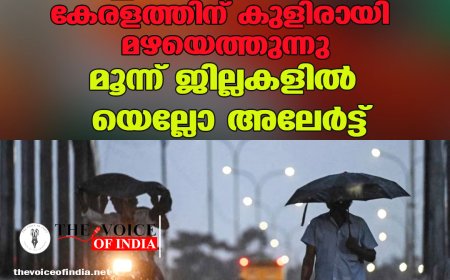 വേനല്‍ച്ചൂടില്‍ വെന്തുരുകുന്ന കേരളത്തിന് കുളിരായി മഴയെത്തുന്നു; മൂന്ന് ജില്ലകളില്‍ യെല്ലോ അലേര്‍ട്ട്!