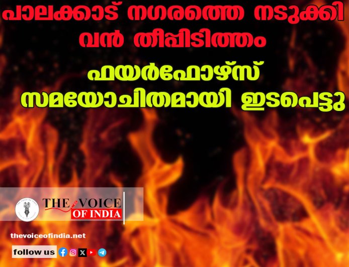 പാലക്കാട് നഗരത്തെ നടുക്കി വൻ തീപ്പിടിത്തം: ഫയർഫോഴ്‌സ് സമയോചിതമായി ഇടപെട്ടു