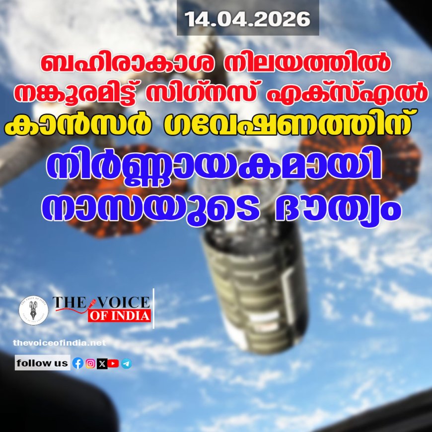ബഹിരാകാശ നിലയത്തിൽ നങ്കൂരമിട്ട് 'സിഗ്നസ് എക്‌സ്‌എൽ'; കാൻസർ ഗവേഷണത്തിന് നിർണ്ണായകമായി നാസയുടെ ദൗത്യം