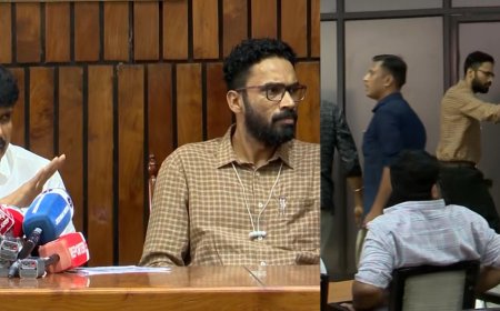 "മാധ്യമപ്രവർത്തകരുടെ പ്രതിഷേധം ശക്തം; 'ബഷീറിന്റെ കൊലയാളിയെ വേദിയിൽ ഇരുത്തരുത്' ആവശ്യം, വാർത്താസമ്മേളനം വിട്ട് ശ്രീറാം
