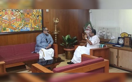 മുഖ്യമന്ത്രി വി ഡി സതീശനുമായി രാജീവ് ചന്ദ്രശേഖർ കൂടിക്കാഴ്ച; നേമം വികസനം ചർച്ചയായി