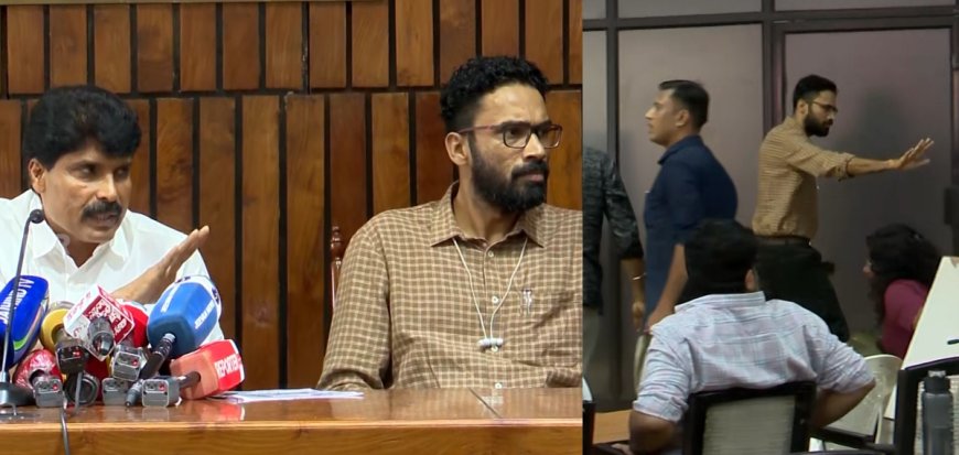 "മാധ്യമപ്രവർത്തകരുടെ പ്രതിഷേധം ശക്തം; 'ബഷീറിന്റെ കൊലയാളിയെ വേദിയിൽ ഇരുത്തരുത്' ആവശ്യം, വാർത്താസമ്മേളനം വിട്ട് ശ്രീറാം